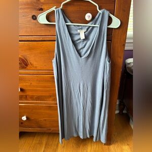 H & M Steel Blue Sleeveless V-neck Women's Dress, size medium